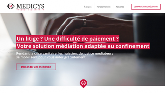  Lancement d'urgence-mediation.fr plateforme de re ?glement amiable gratuite des huissiers de justice