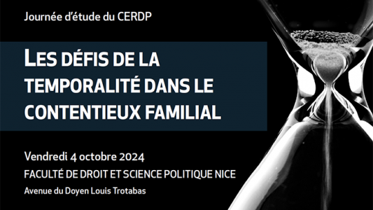 Journée d'étude CERDP : "Les défis de la temporalité dans le contentieux familial"