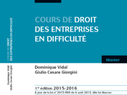 Réédition du cours de droit des entreprises en difficultés