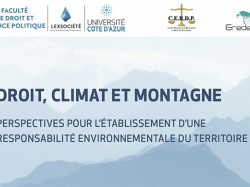 Journée "DROIT, CLIMAT ET MONTAGNE" à l'IMREDD le 17 octobre