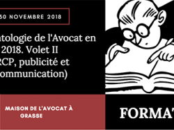 Formation EDA Sud Est : La déontologie de l'Avocat en 2018. Volet II (RCP, publicité et communication)