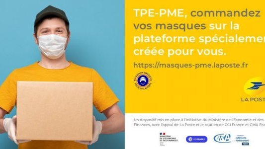 Masques : les entreprises de moins de 50 salariés pourront commander dès le 2 mai sur la plateforme du groupe La Poste