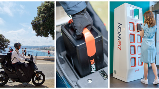 Zeway, le scooter électrique personnel à batterie échangeable en 50 secondes, arrive à nice