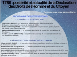 Fac de droit Nice - Colloque "1789 : postérité et actualité de la Déclaration des Droits de l'Homme et du Citoyen"