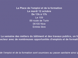 C'est aujourd'hui la place de l'emploi et de la formation à Nice, rendez-vous dès 13h !