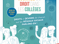 Le 4 octobre sera la 1ère journée du droit dans les collèges sur le thème des règles de droit sur les réseaux sociaux