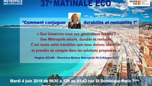 Le 4 juin à Paris > 37 ème Matinale Economique > « Comment conjuguer durabilité et rentabilité ? »