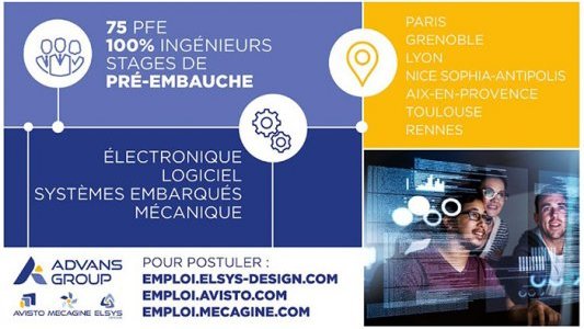 ADVANS Group recrute 75 stages de fin d'études en ingénierie électronique, logicielle ou mécanique