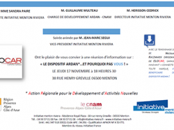 « LE DISPOSITIF ARDAN* ... ET POURQUOI PAS VOUS ! » : pour ne pas passer à côté d'une bonne opportunité, rendez-vous demain à Initiative Menton !