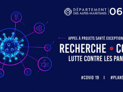 Le Département 06 lance un Appel à Projets Santé Exceptionnel dédié à la recherche COVID 19 – lutte contre les pandémies