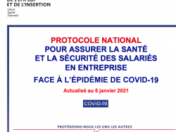 Nouveau protocole national en entreprise actualisé au 6 janvier 2021