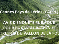 Restauration et entretien du vallon de la Foux : ouverture de l'enquête publique le 24 septembre