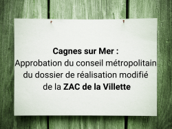 Cagnes sur Mer : Approbation du conseil métropolitain du dossier de réalisation modifié de la ZAC de la Villette