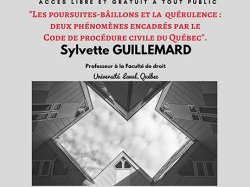 Conférence CERDP : "Les poursuites-bâillons et la quérulence : deux phénomènes encadrés par le Code de procédure civile du Québec"