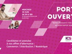  Journée Portes Ouvertes en présentiel le 30 Juin à l'ICS (Institut de Formation Commerce et Services)