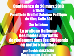 Conférence "La pratique italienne des modes alternatifs de règlement dans les différends en matière familiale"