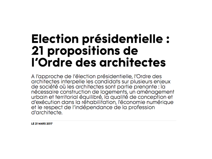 Élection présidentielle :