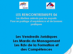 Les rencontres de l'UPE 06 : le programme