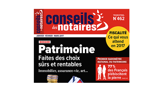 Le Magazine Conseils des Notaires publie le 1er Baromètre national du Patrimoine