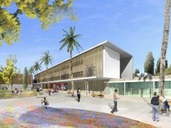  Pose de la première pierre du futur collège d'Antibes-les-Pins