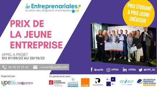 Prix de la Jeune Entreprise UPE06 : L'appel à projets 'spécial étudiant' est ouvert 