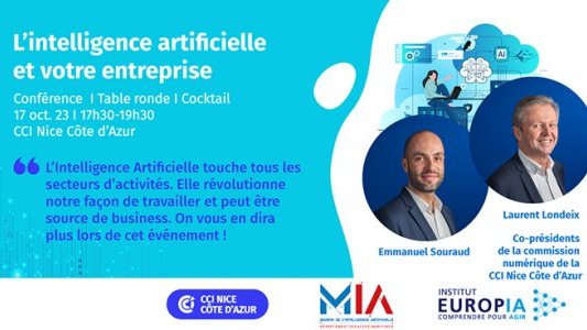 Conférence CCI : "L'intelligence artificielle, et votre entreprise" le 17 octobre