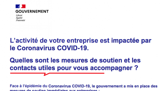 Mesures d'accompagnement des entreprises touchées par le #COVID ?19