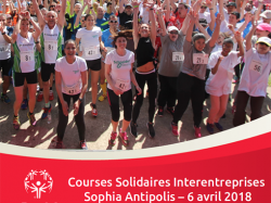 Le 6 avril : Course solidaire interentreprises à Sophia Antipolis !