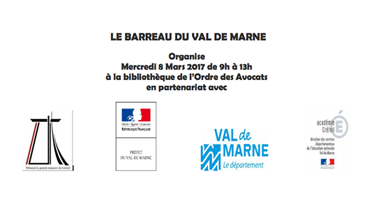 Le Barreau du Val de Marne pour un 8 Mars toute l'année 