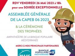 La CAPEB 06 tiendra son AG annuelle le 26 mai