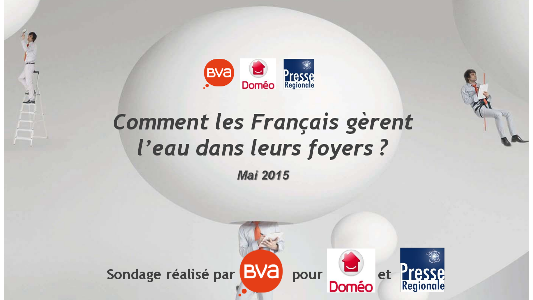 15% des Français consomment encore 225 litres d'eau par douche, plus qu'un bain !* Résultats de l'étude Doméo/BVA sur les Français et l'eau au quotidien