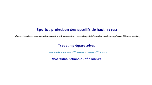 Vers une évolution du statut des sportifs de haut niveau